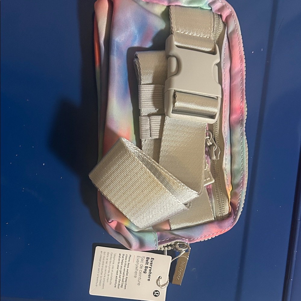 lululemon athletica Pastel Multicolor Crossbody Belt Bag with Cream Strap